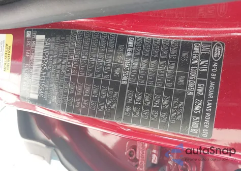 2018 Land Rover Range Rover Evoque Se/Se Premium from USA, damaged, VIN SALVP2RX5JH315546